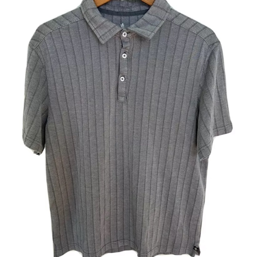 Nat Nast Luxury Original Mens L Gray Stripe Polo